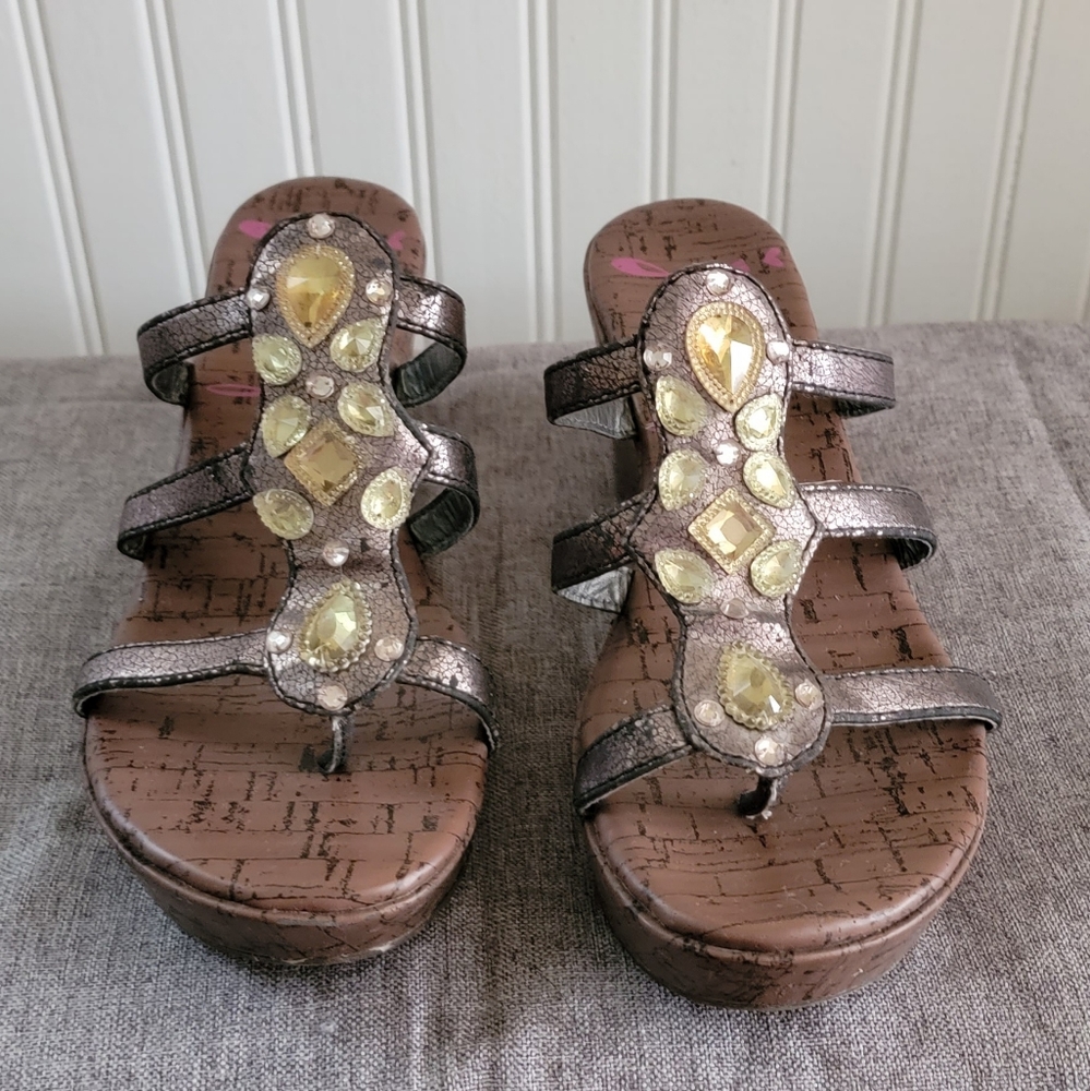 Jelly Pop Platform Gemstone Accented Sandals